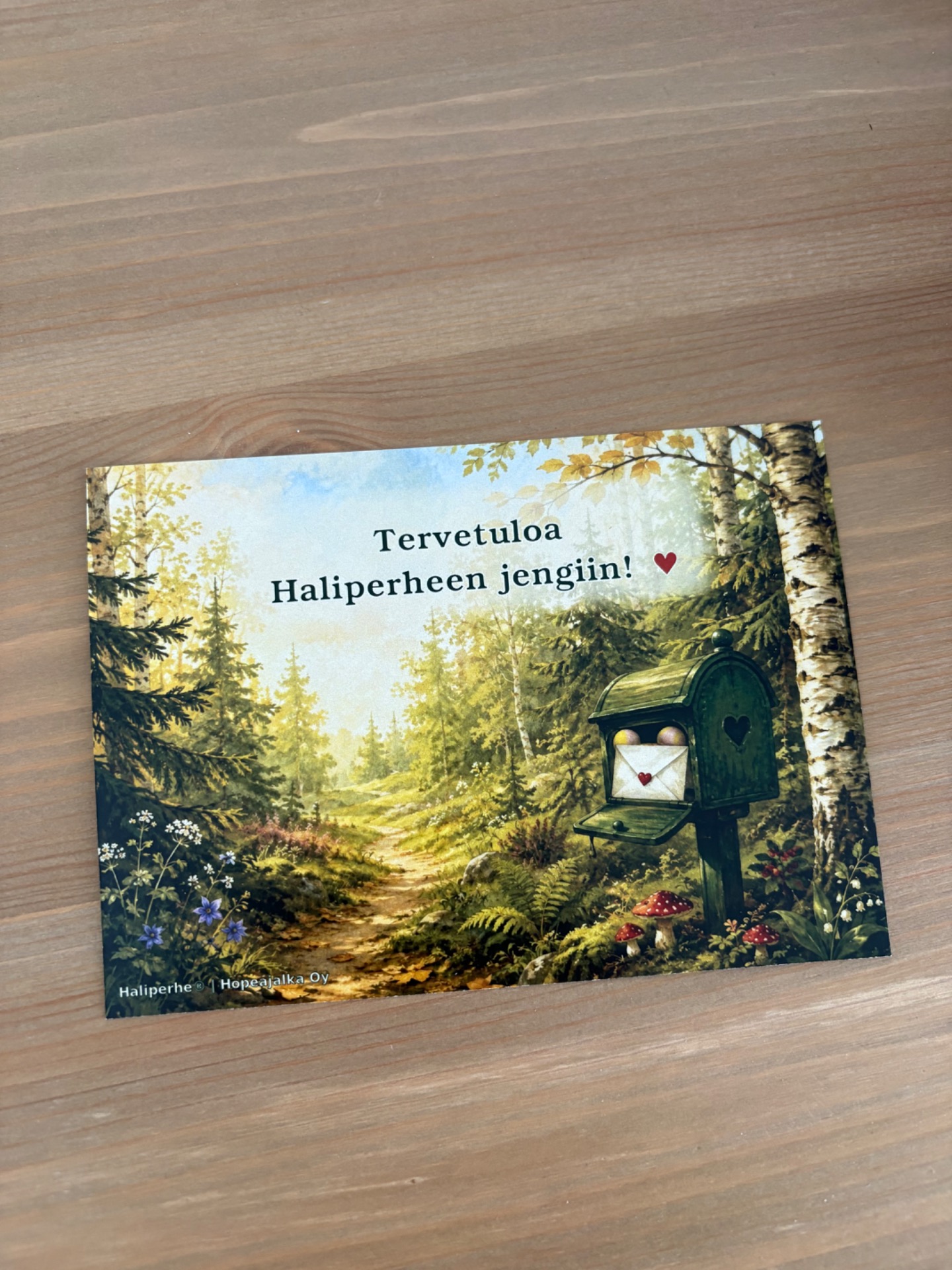 Tervetuloa postikortti kirjeen saajalle